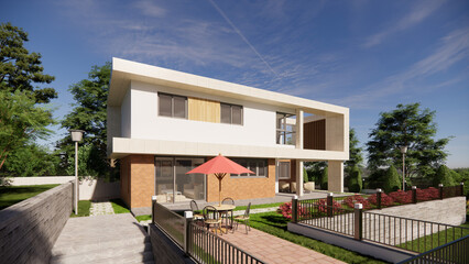 modern house in the park