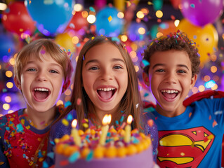 a photograph for Children's Day, with a colorful and playful background, children, toys, colors