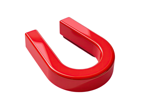 A glossy red horseshoe magnet (1)