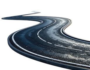 Winding road through landscape