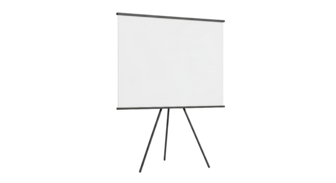 Portable Blank Projector Screen on Tripod Stand Isolated featuring screen, projector, projection, display, board perfect choice