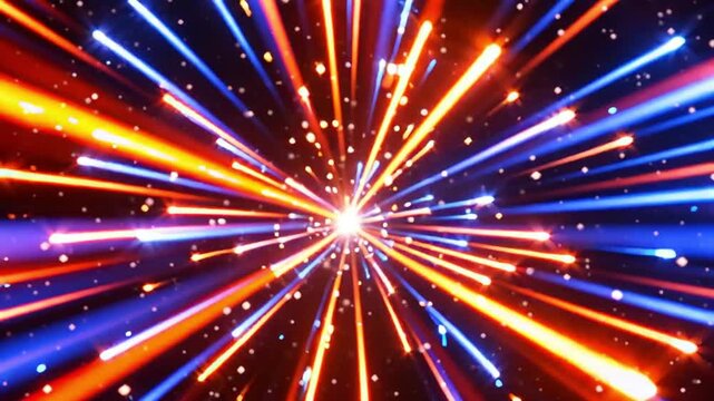 red glowing light star lens flare explodes bright blue light sun glare effect bright flash