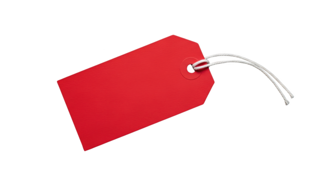 Red Price Tag with String featuring tag, price, red, label, string minimalist concept emphasizing clarity and