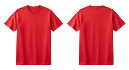 Red TShirt Mockup Front and Back Views featuring t-shirt, red, shirt, tee, apparel high quality professional