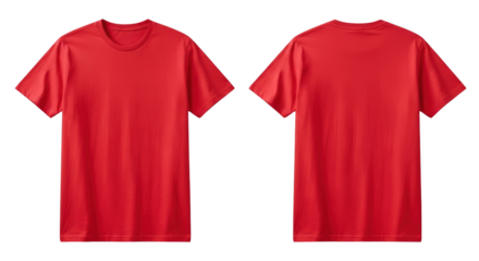 Red TShirt Mockup Front and Back Views featuring t-shirt, red, shirt, tee, apparel high quality professional