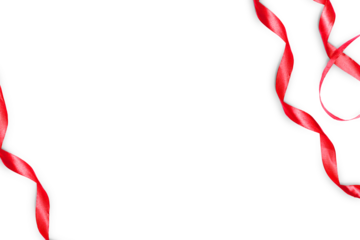 Red ribbons border png transparent background