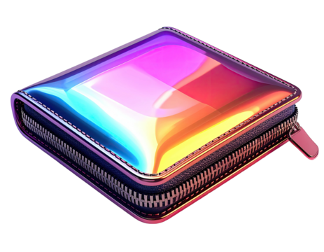 Shiny holographic wallet - Powered by Adobe