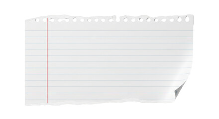 Torn Piece of Lined Notebook Paper featuring paper, notebook, lined, torn, ripped ideal template for branding