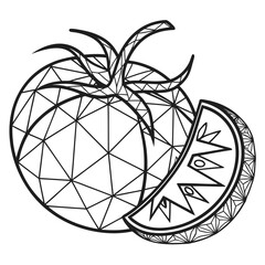 Fototapeta premium Vector art of geometric tomato