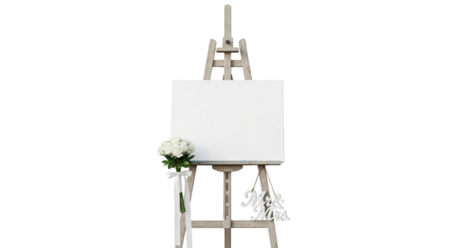 Wedding Easel with Blank Canvas featuring wedding, easel, blank, canvas, sign perfect choice for advertisement and