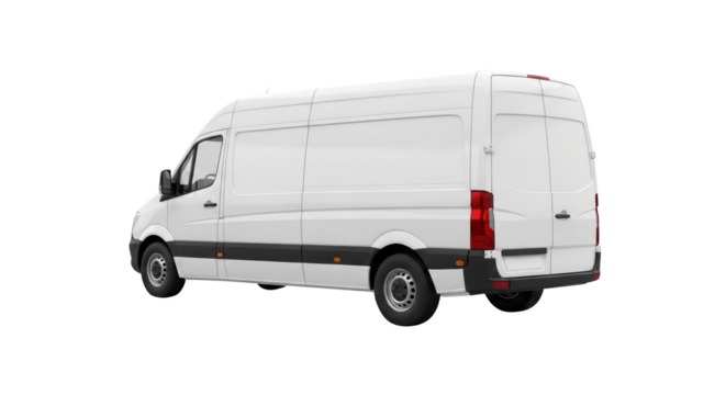 White Cargo Van Rear View Isolated featuring van, cargo, white, transport, vehicle minimalist concept emphasizing clarity