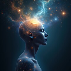 Obraz premium Ethereal Glow of Human Reflection