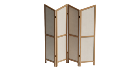 Wooden fourpanel folding screen room divider featuring screen, divider, partition, panel, paravent ideal template for branding