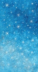 A textured, starry,  vibrant blue night sky