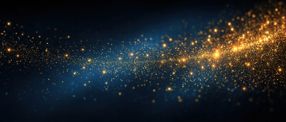 Elegant Father's Day background with golden confetti and navy gradient for text