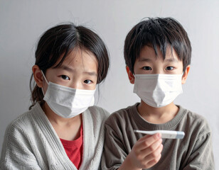 兄弟で風邪をひいた子供達