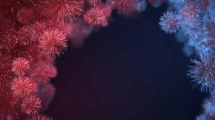 Colorful fireworks bursting over dark navy night sky with space for greeting text