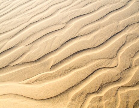 Close-up of patterned sand dunes