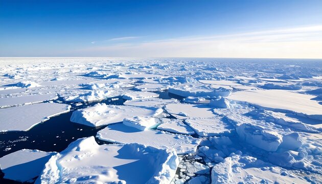 Vast expanse of icebergs in a pristine arctic landscape - Powered by Adobe