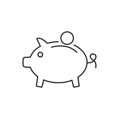 Piggy Bank Icon, Money Saving Symbol ? Vector Illustration on white background..eps
