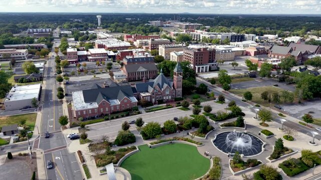 high fast aerial over rock hill south carolina