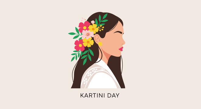 Celebrating Equality and Inspiration on Kartini Day, 21 April with a Colorful Hand-Drawn Portrait of a Proud Indonesian Lady
