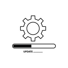 System Update Icon, Refresh Software Upgrade, Circular Arrow Line Symbol . Vector Illustration..eps