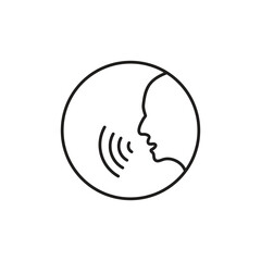 Voice Command Icon with Sound Waves .Vector Illustration..eps