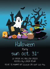 Witch&rsquo;s Night Out &ndash; Cute Halloween Party Invitation Design