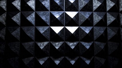 Dark Geometric Pyramid Pattern with Central Light Focus.