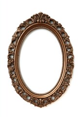 Ornate oval frame, copper-toned