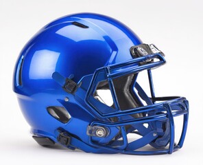 Fototapeta premium Glossy blue football helmet with facemask