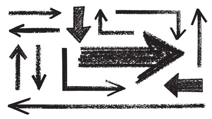 Abstract crayon arrow element design set