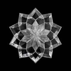 Crystal star on black background perfect for decorative design and elements