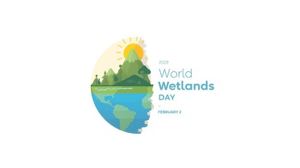 world wetlands day concept vector flat design