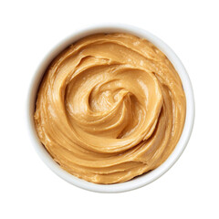  Bowl of Creamy Peanut Butter on a white background