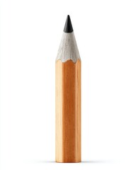 A sharpened, light orange pencil, with a dark gray point