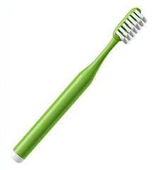 Bright green toothbrush with white bristles (2)