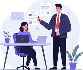 Business Colleagues in Discussion Presenting Documents.