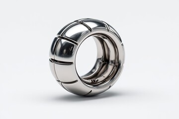 Metallic ring, tire-like design,  reflective surface