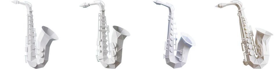 サックス　楽器　音楽　ペーパークラフト