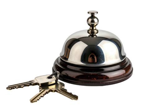 Polished silver bell with keys