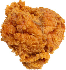 crispy fried chicken thigh isolated on white background