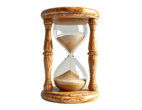 Wooden hourglass, time, sand
