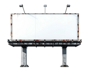 Empty billboard, weathered metal structure