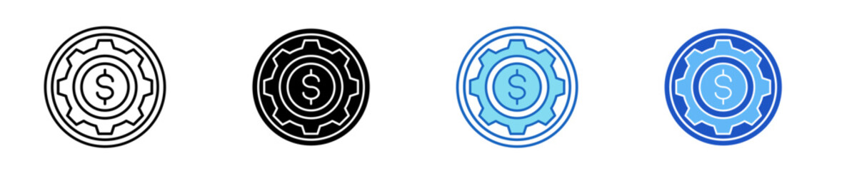 Cog Icon Set Multiple Style Collection	