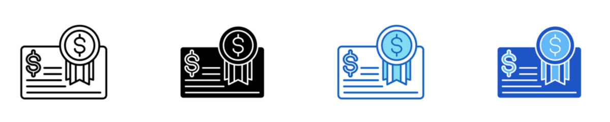 Certificate Icon Set Multiple Style Collection	