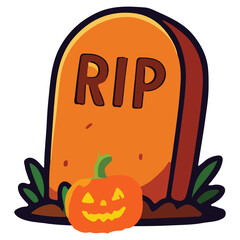 Modern Flat Grave Tombstone Illustration
