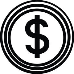 Obraz premium Symbol of money and wealth dollar sign inside a coin graphic