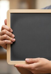Hands Presenting a Blank Slate for Your Message, Announcement or Educational Concept